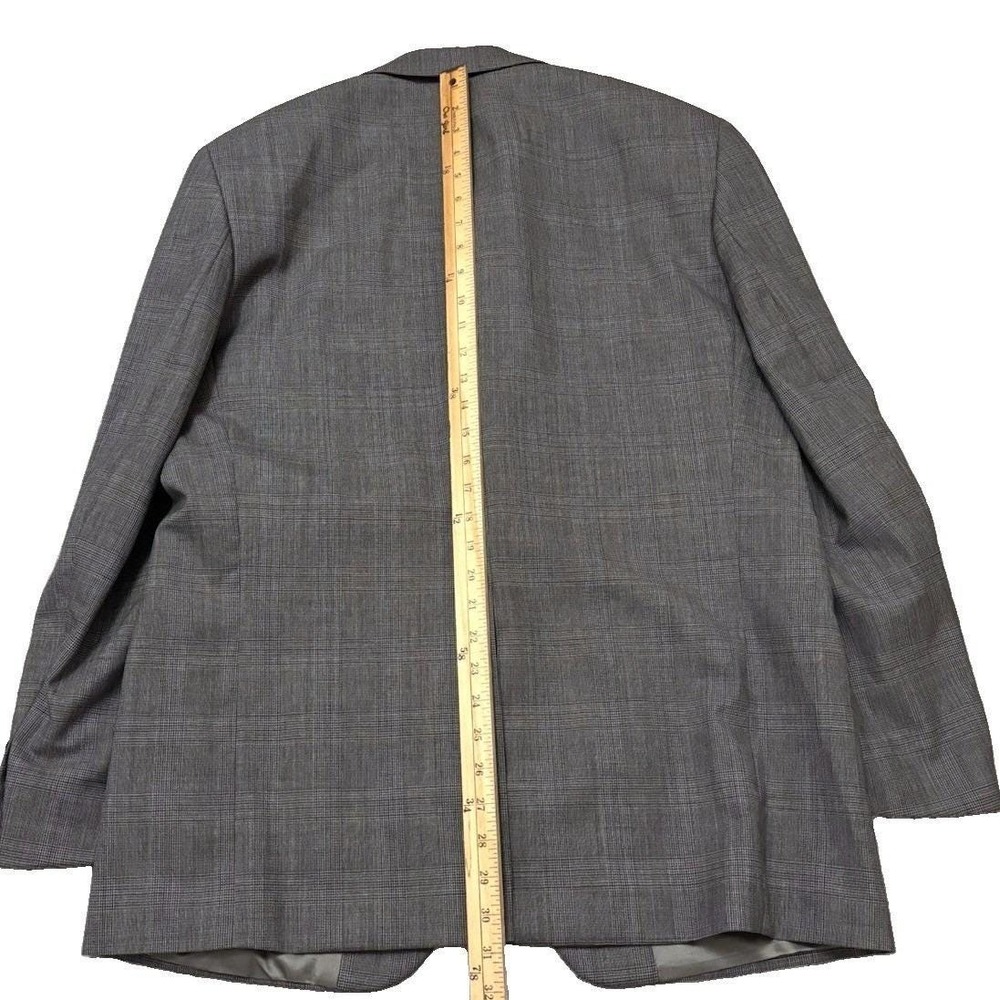 Vtg Ralph Lauren Chaps Glen Plaid 2pc Suit 41R 100% Wool Gray Made in Canada - Picture 9 of 14